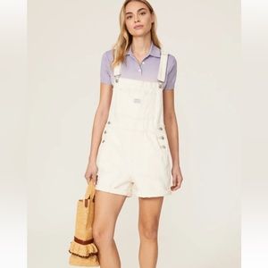 Levi’s Premium Vintage Style Utility Shortall Overalls Off White Size Small